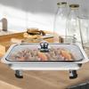 Steel Buffet Serving Tray for Holder Fruit Pans Dish Chafing Server Kitchen Food Rack Dishes