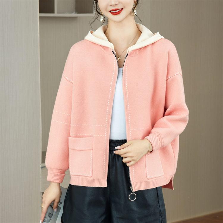 Middle-aged and Elderly Women Knitted Sweater Cardigan Mother Spring and Autumn Coat Fashionable Red Zodiac Year Top Clothes New Year Outfit