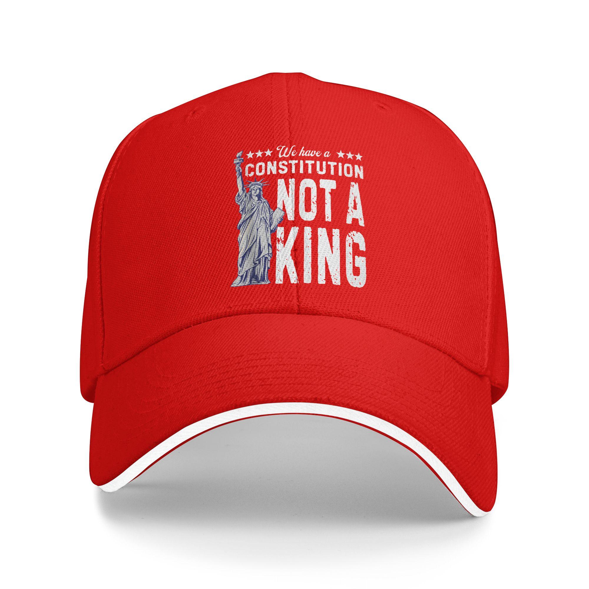 No Kings America We Have A Constitution Not A King Resist Baseball Cap Casual Unisex Trucker Hat Design Outdoor Baseball Caps One Size