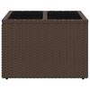 Vidaxl Tavolino da Giardino con Piano in Vetro, Marrone, 55X55X37 Cm