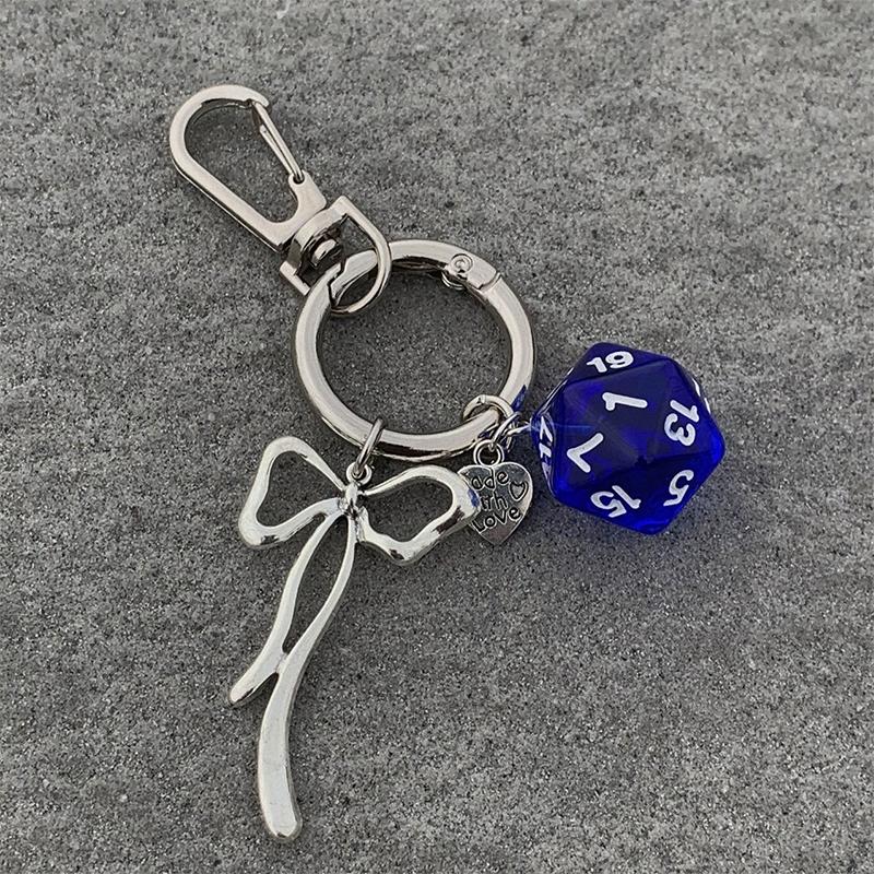 Creative Colourful Dice Keychain  3D Resin Dice Handbag Pendant For Men Women Car Key Holder Key Accessories Funny Gifts