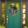 Large Christmas Wreath for Front Door Beautiful Christmas Wreath with Bowknot and Bells for Home or Storefronts Decors