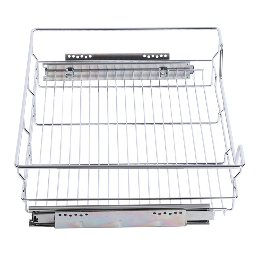Stainless Steel Pull Out Cabinet Basket Organizer for Dish Bowl Pan Household(800mm)