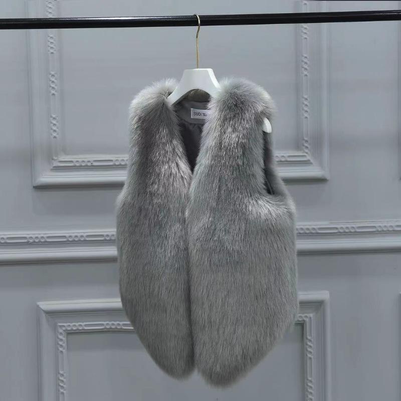 New imitation fur plush rabbit fur slim fur slim shoulder vest short imitation fur vest