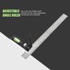 300mm Adjustable Combination Square Angle Ruler 4590 Degree with Bubble Level