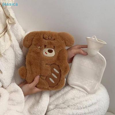 Moufles Chauffantes Peluche Animale Mignonnes - Bouteilles d'Eau Chauffante Chat/Chien Dessin Animé Douces pour la Chaleur Hivernale