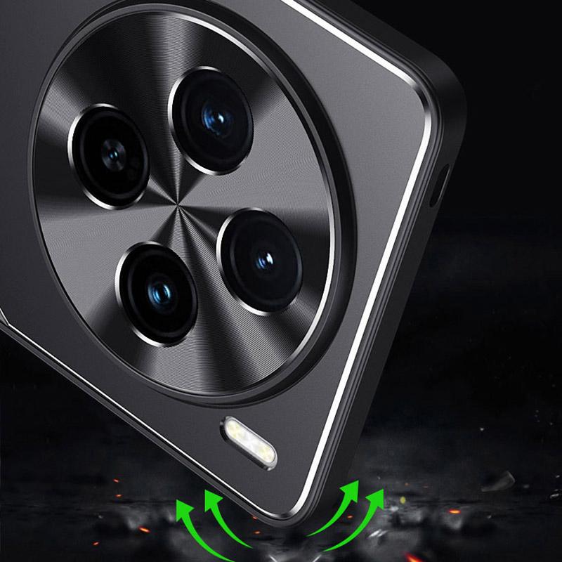 For Vivo X100s 5G Kickstand Phone Case Aluminum Alloy+TPU Shockproof Phone Cover