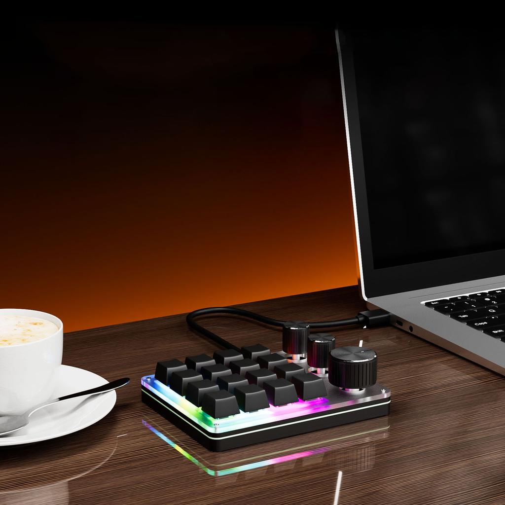 Custom Keypad NaMacro Pad Programmable 16 Key Wired Small Mechanical Gaming Keyboard for Copying Pasting PS Graphics