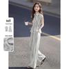 Women's Stylish Two-Piece Shirt & Wide-Leg Pants Set