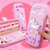 GF Cute 3D Cartoon Pencil Case Large Capacity 3-Layer Multi-functional Stationery Organizer for Primary Middle School Students