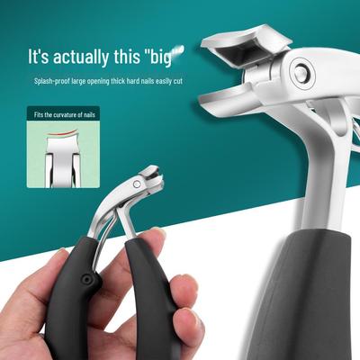 Curved Large Opening Nail Clipper with Anti-Splash & Storage