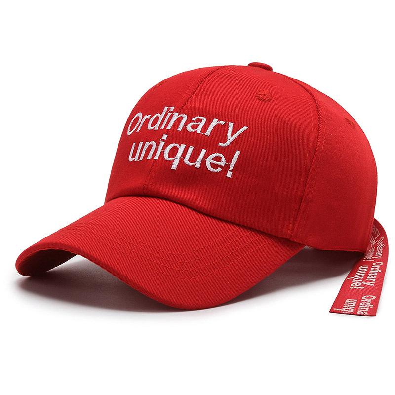 Hat Spring and Autumn New Embroidery Ribbon Baseball Cap Personalized Peaked Hat Outdoor Sun Hat Travel Hat Couple Hat