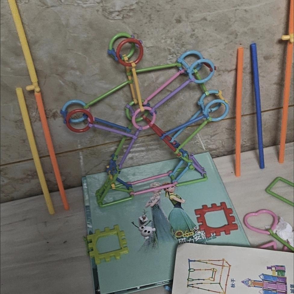 Kids DIY Straw Building Blocks, STEM Educational Magic Sticks, Creative Interlocking Construction Toys for Toddlers