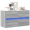 VidaXL Wall-Mounted TV Cabinet with LED Lights Sonoma Grey 80x31x35 Cm, Wall-Mounted TV Unit, Floating TV Unit, TV Stand 852290