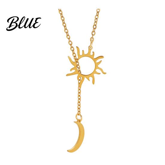 Retro Necklace Sun And Moon for Women Plated Y Romantic