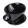 Keramik Pour Over Kaffeefilter 3 Löcher V-Form Manuelles Brühgerät Keramik Einzelbecher für Zuhause Restaurant Café Schwarz 1 2