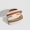 Trend Design Women's Small Square Box Bag  Fashion Canvas Patchwork Leather Double Zipper Crossbody Single Bag High Quality