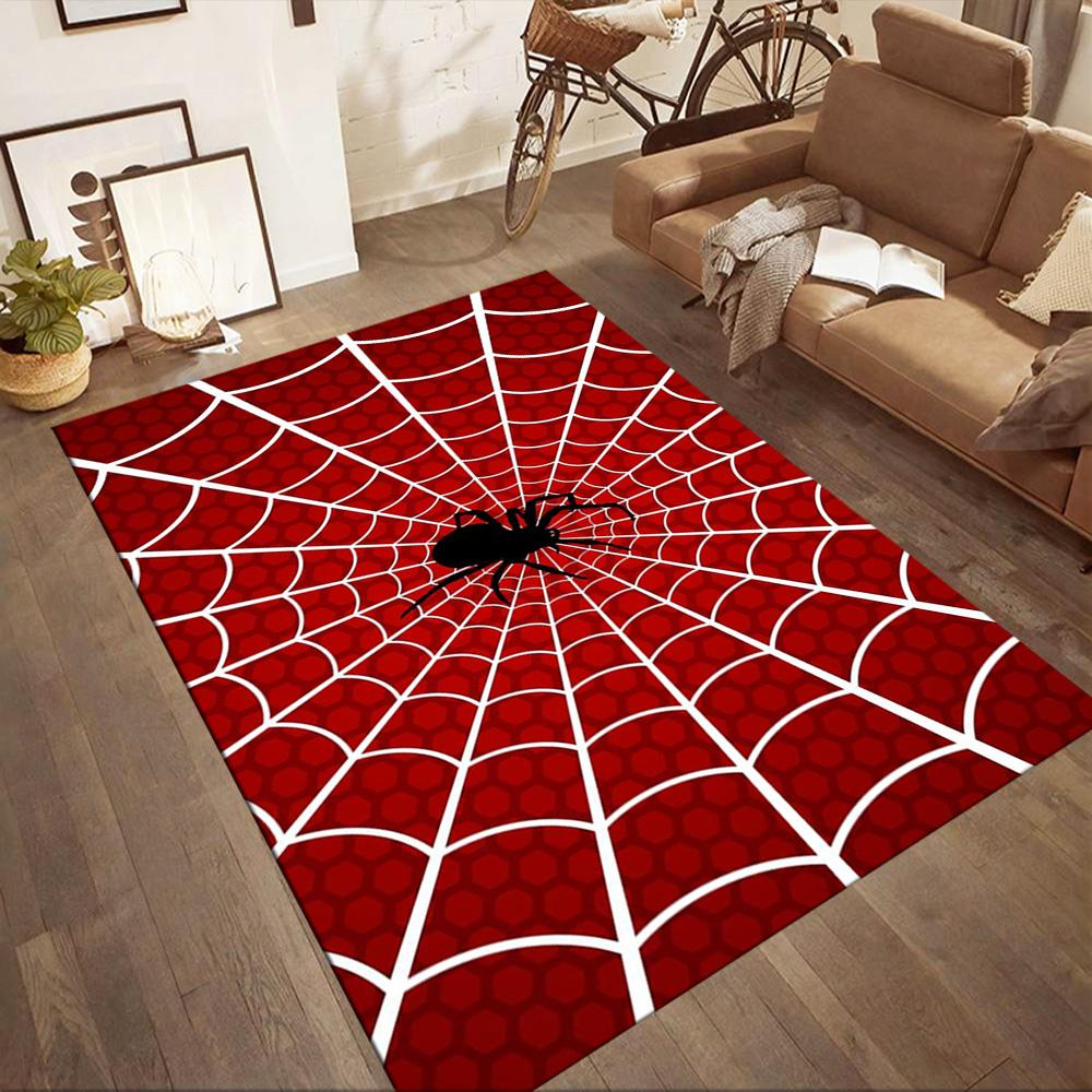 Spider Web Area Rug Design for Hallway Dormitory Bedrooms Entryway Anti-slip Rug Anime Office Decor Gift for Festivals