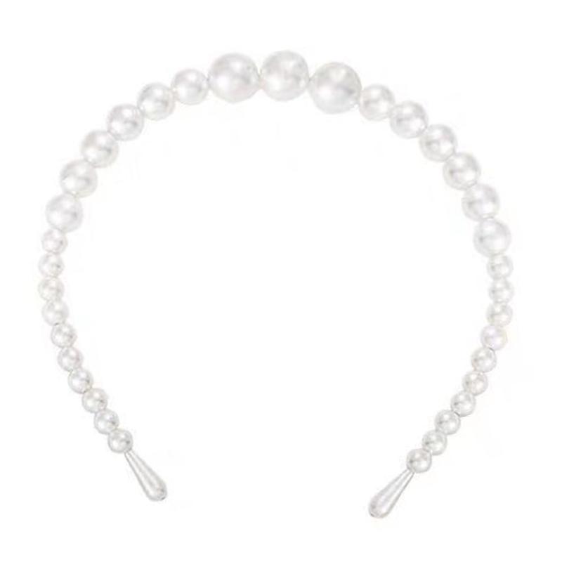 Korean Styles Acrylic Rhinestones Hairband With Faux Pearls Decoration Secure Grip Lightweight For Prom Event