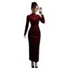 2025 Spring Women's Solid Color Zipper Waist-Hugging Fashion Dress