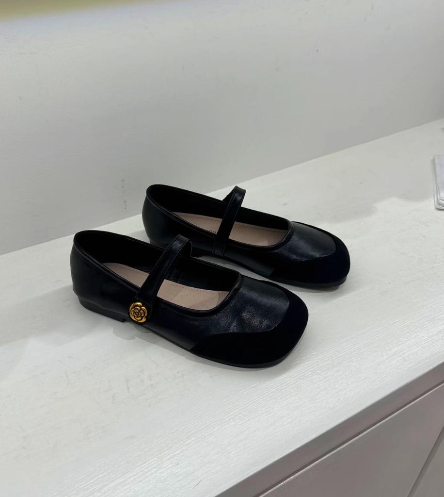 Camellia Small Shoes, New Soft Sole, Mango Head, Versatile Summer Women's Shoes, Beanie Shoes, Round Toe, Slimming Mary Jane Shoes