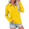 Women's Casual Long Sleeve Button Down Color Lapel Blouse