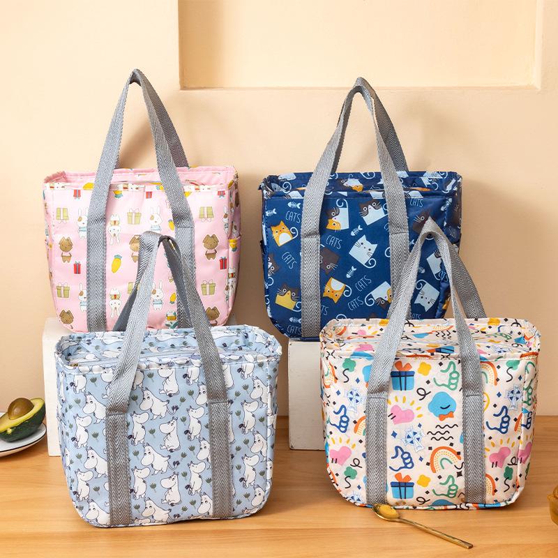 Floral Large-Capacity Insulated Oxford Cloth Lunch Bag