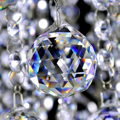 Güneş Berrak Feng Shui Topu Yönlü 5 Boyutlu Kristal Lot Prizma Yakalayıcı Asılı Küre