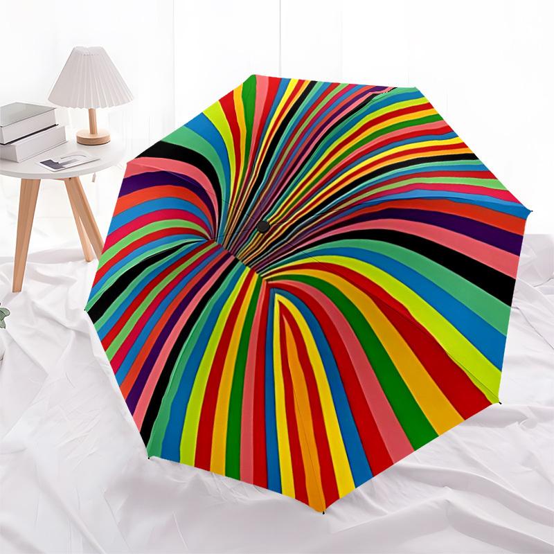 1pc Color Wheel Automatic Open/Close Umbrella Compact Folding Umbrella, All-Season Portable Umbrella for Women/Men112