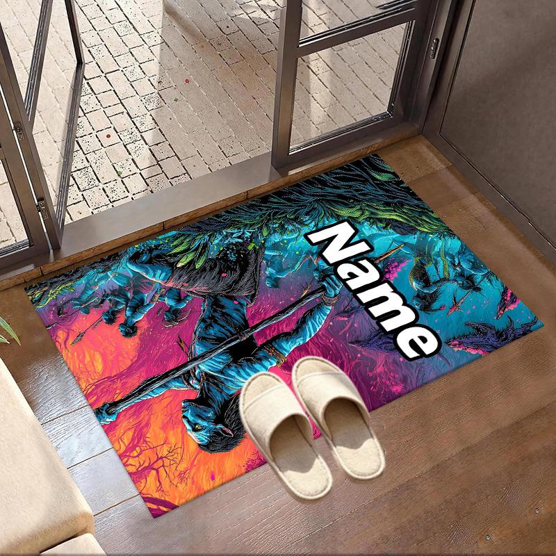 Custom Name Personalized Avatar Print Carpet, Versatile Home Decor Rug, for Playroom, Apartment, Balcony, Entryway, Hallway Gift