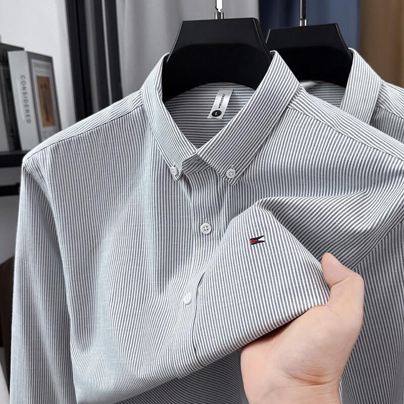 

Firstview Men s Urban Casual Striped Long-Sleeve Cotton Polo Shirt M
