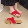 Outer cover toe flat-bottomed slippers women's summer 2025 new casual versatile open-toed flat-bottomed cool slippers beach shoes