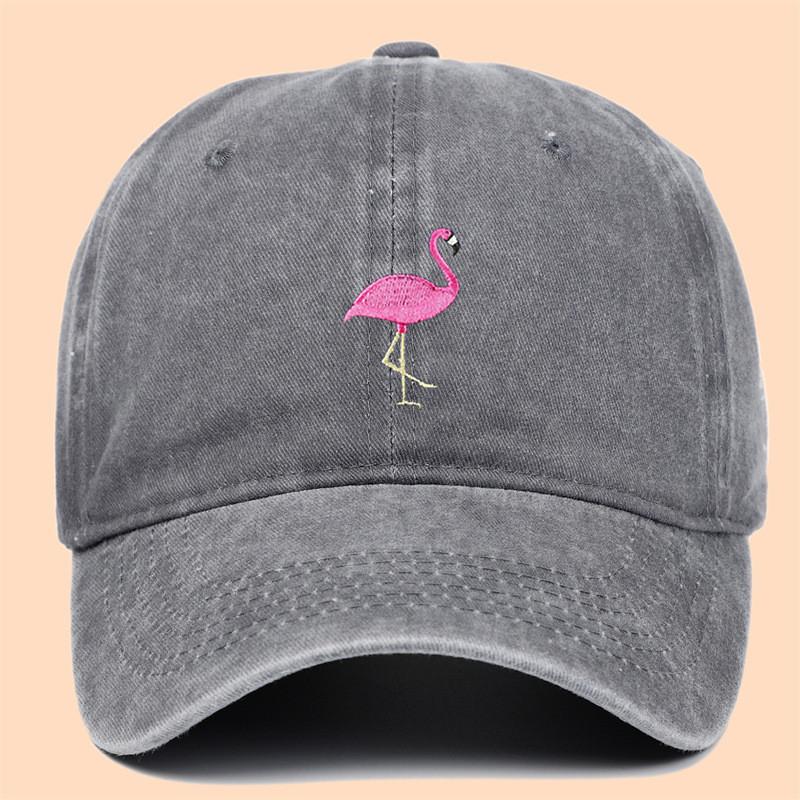 Fire Flamingo Embroidered Baseball Cap With Sun Protection For Outdoor Casual Wear