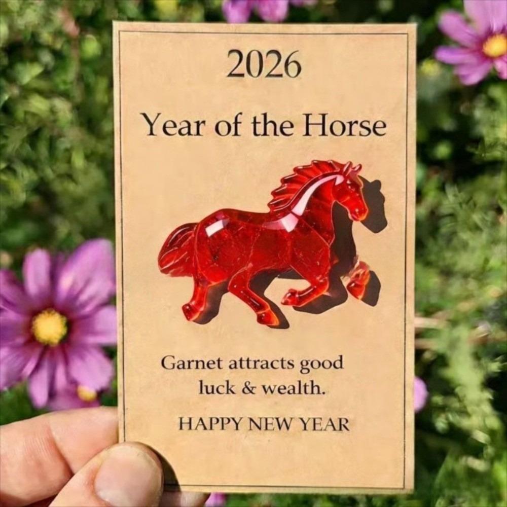 

With Card Crystal Horse Figurine Mini Size Clear Crystal Lucky Crystal Figurine Handcrafted Horse Pocket Token Decorative Gift