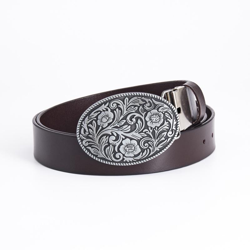 Lycoris Radiata Gentlemen's Leather Waistband - Whole Piece Cowhide Trousers Belt