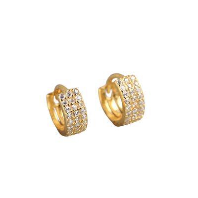 1Pair Sterling Silver Earrings Fashion Small Wide Ear Ring Female Earring Charming Jewelry Ladies Clothes Accessories Party