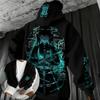 Demon Slayer Anime Rits Hoodie Unisex Herfst/Winter Nieuw Tokitou Muichirou Bedrukt Harajuku Groot Casual Los Veelzijdig Top