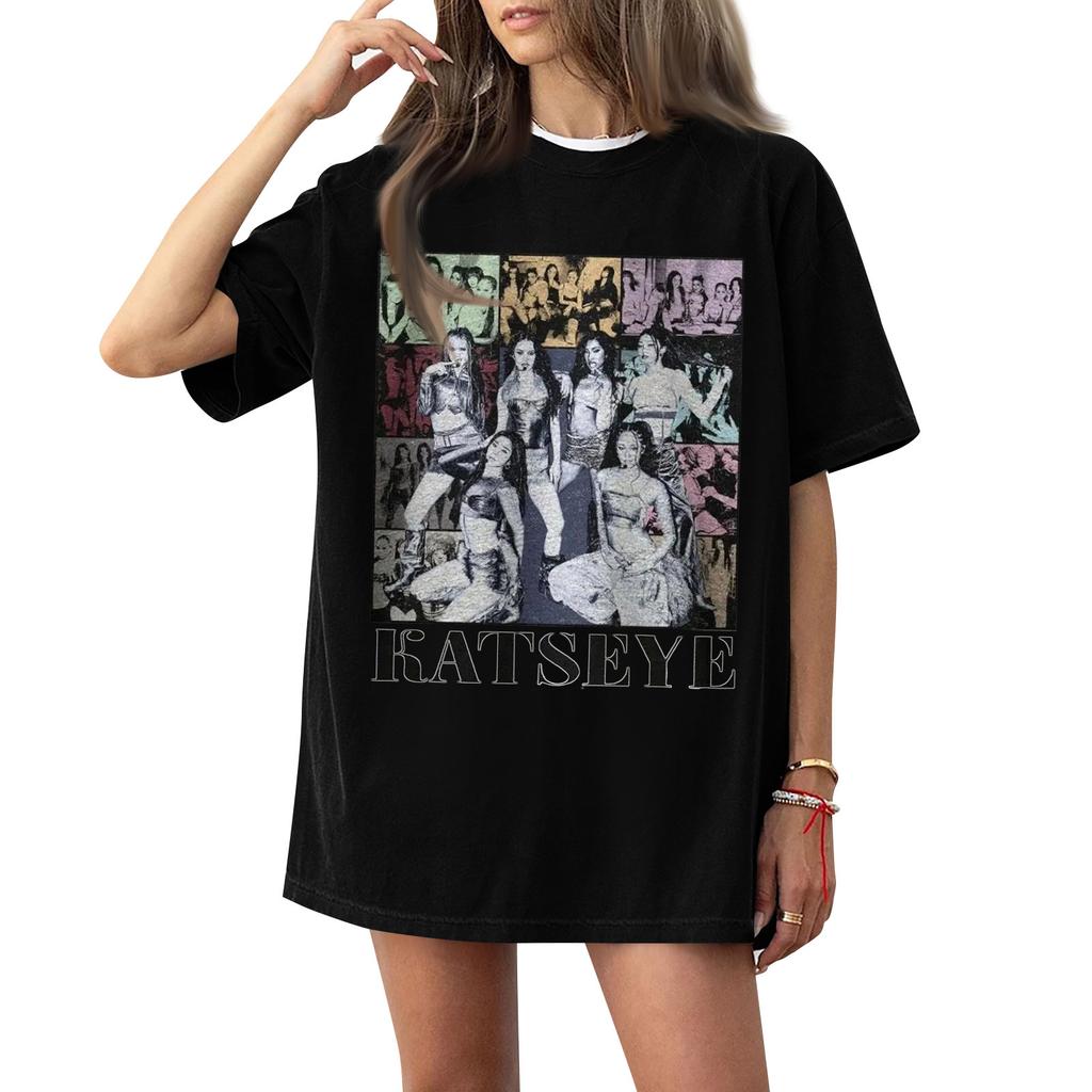 Dam T-shirt med tryck och rund hals och korta ärmar