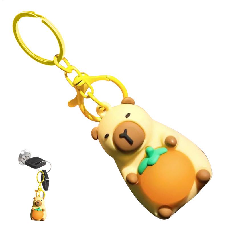 Simulation Capibara Anime Lighting In The Dark Toy Cute Mini Doll Warm Light Keyring Creative Luminous Capybara Keychain