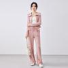 TERRE BLEUE Women's Casual Lapel Cardigan & Wide-Leg Pants Set