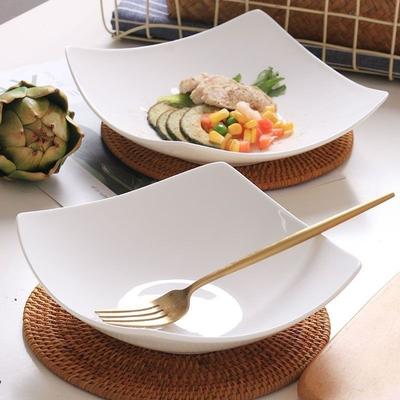 Minimalistische quadratische Teller, coole Salatecken, Suppenschüsseln, Plastikschüsseln für Salat, Salatteller-Set im nordischen Stil, kreative Heimküche