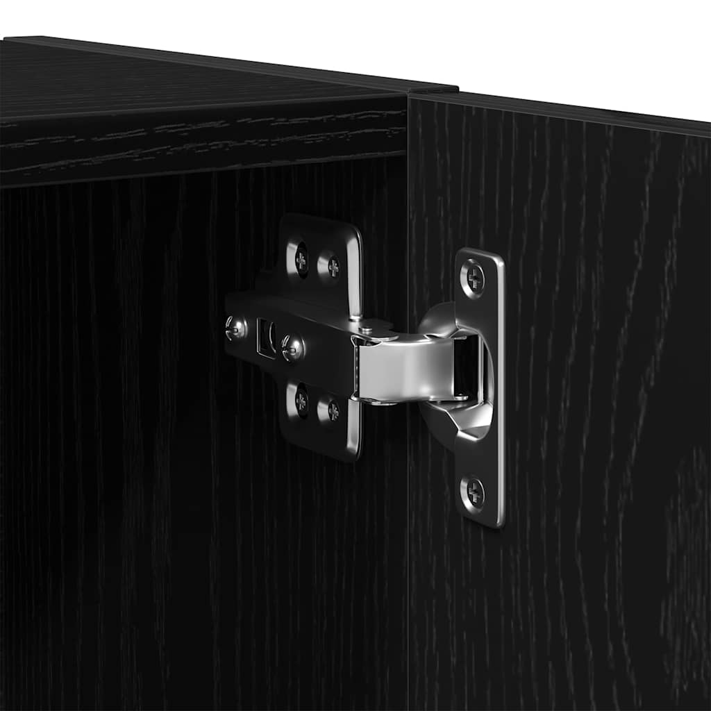 Bathroom Cabinet Black Oak Effect 32 x 25.5 x 190 cm Engineered Wood