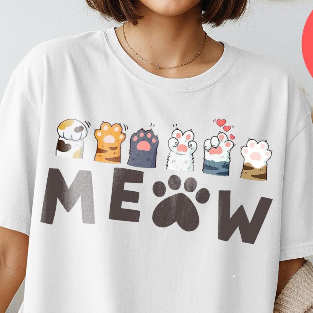 Cat Lover Oversized T-Shirt -Aesthetic Unisex Shir - Cute Cat Graphic Tee - Comfort Colors 1717 - Funny Cat Mom Gift - Cat Lover