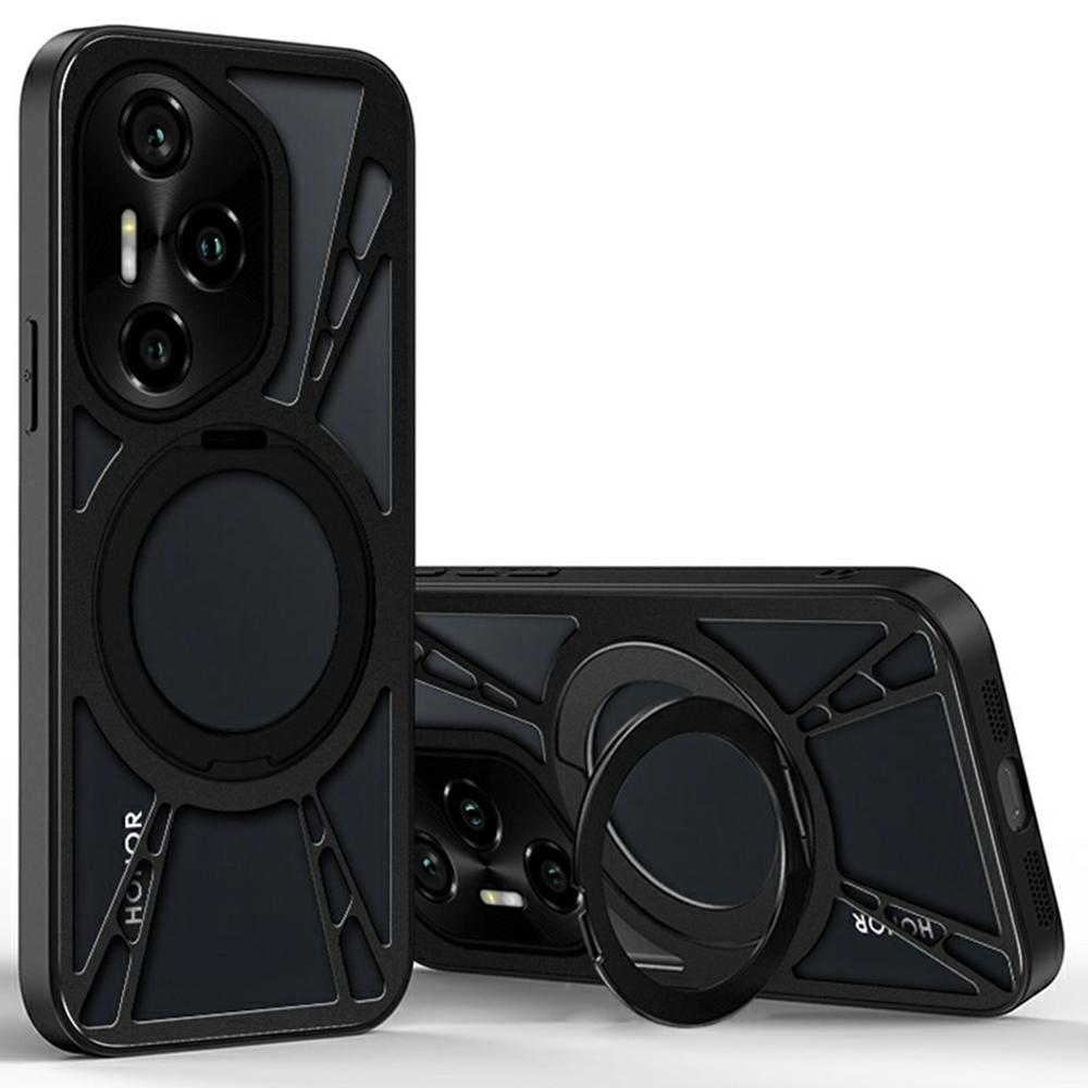 Θήκη για Honor 300 Pro Μαγνητική βάση στήριξης Κοίλη Απαγωγή θερμότητας Σιλικόνη+PC+Μεταλλικό πλαίσιο Κάλυμμα τηλεφώνου
