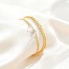Dainty Heart Zircon Couple Bracelet for Women Men Stainless Steel Link Chain Set Bracelets Fashion Jewelry Valentine's Day Gift