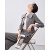 TERRE BLEUE Women's Casual Lapel Cardigan & Wide-Leg Pants Set