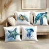 Sea Animal Turtle Coral Cushion Cover Soft Plush Throw Pillow Cover  DoubleSided Printed Cushion Case  Cozy Sofa  Home Decor
