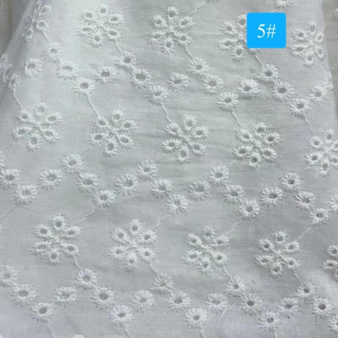 New Pure Cotton Embroidered Perforated Fabric with Cotton Thread and Hemp