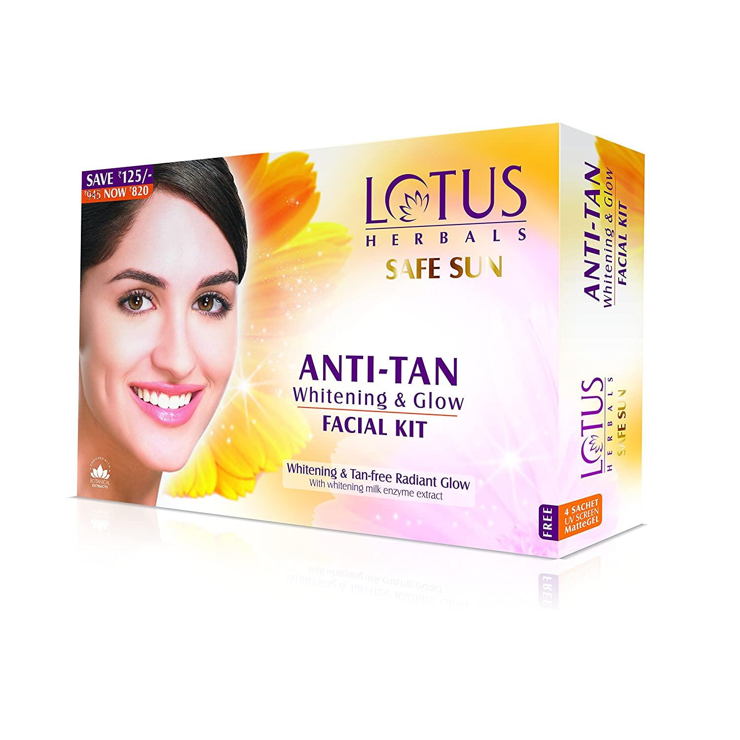

Lotus Safe Sun Anti Tan Whitening and Glow Набор для лица 4 в 1