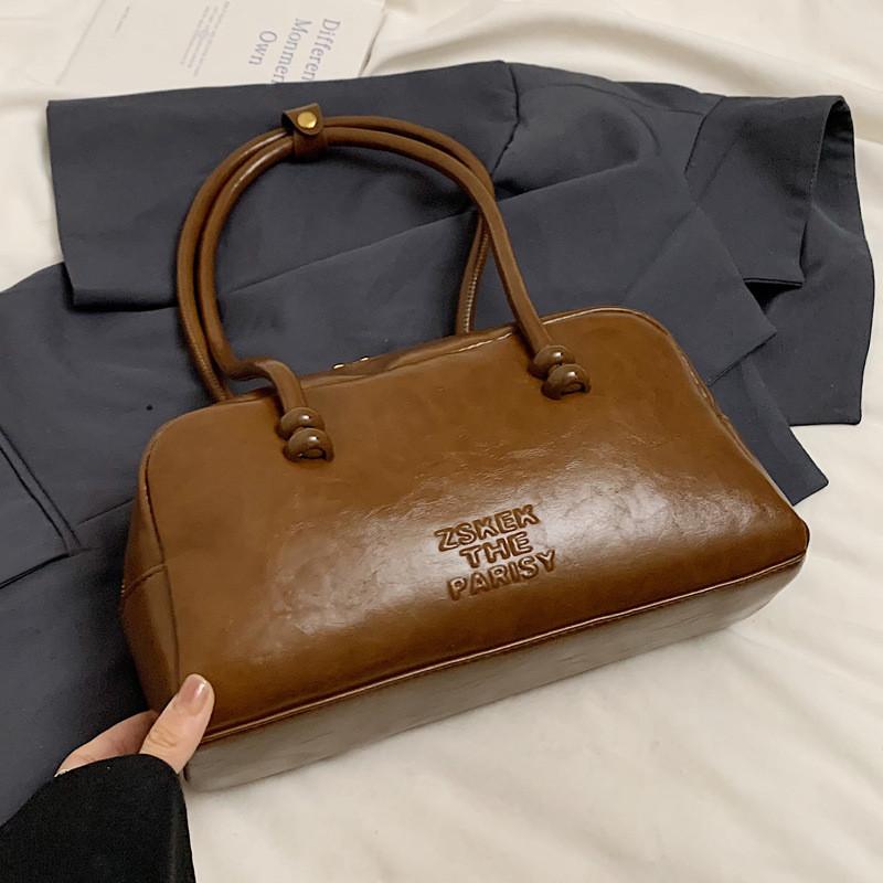 Ielgy Large-Capacity Bag Fashion Retro Commuter High-End Sense One-Shoulder Armp